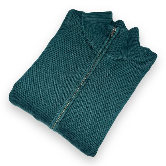 Vintage L.L. Bean Women’s M Flannel Lined Full Zip Cotton Knit Sweater Jacket - Picture 10 of 12